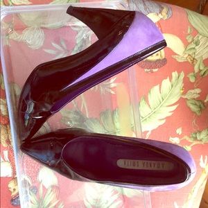 Amanda Smith Black Purple Suede Vintage Heels 6.5
